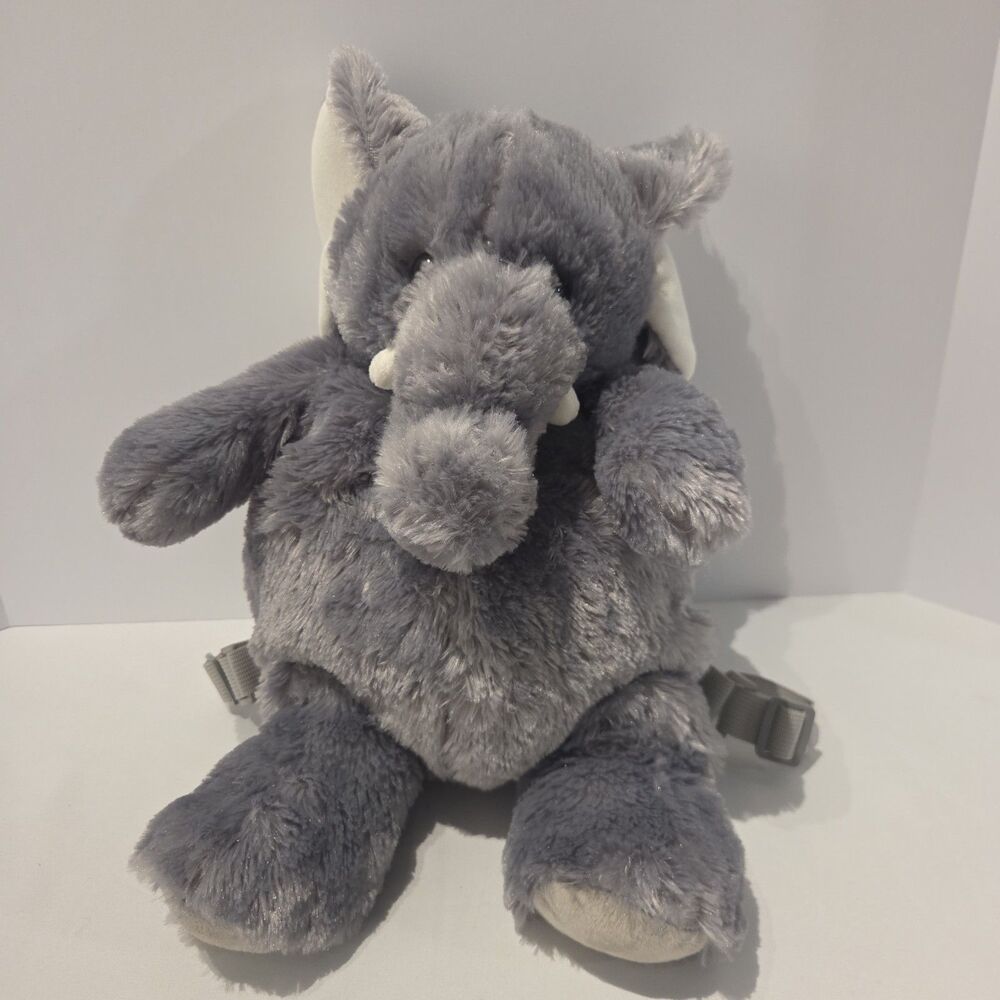 Unipak 2021 Plush Elephant Gray Backpack Bag 19inch Zip Up Bag